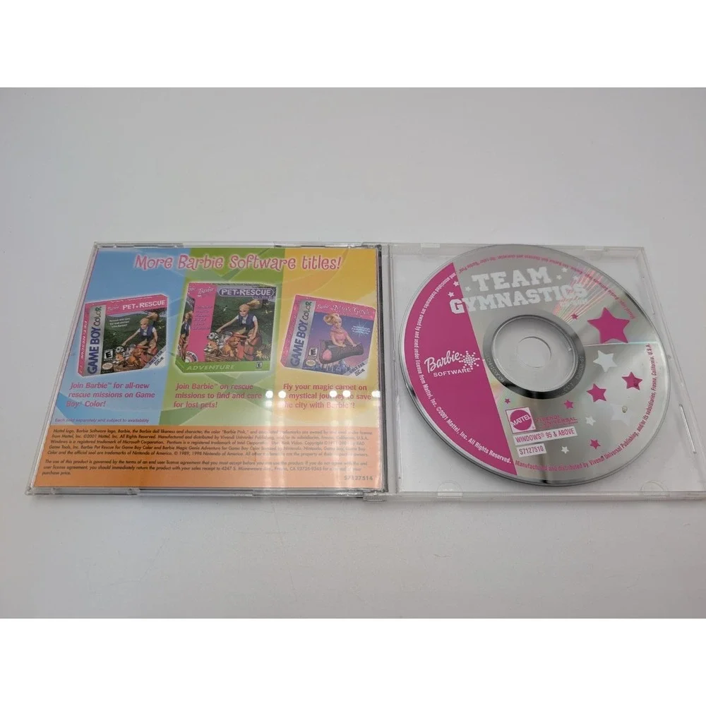 Barbie: Team Gymnastics WINDOWS CD-ROM PC Game‎ Computer 2001 Mattel Vintage